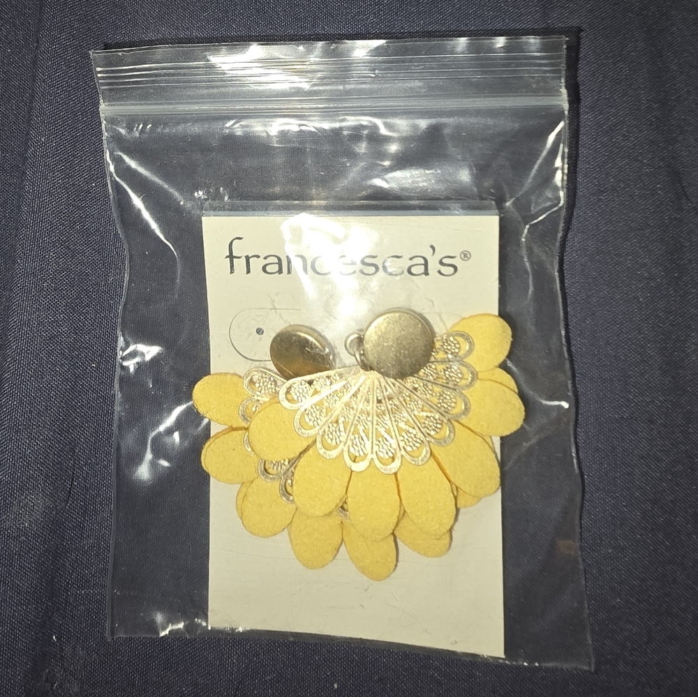 Francesca's Collections Yellow Floral Earrings